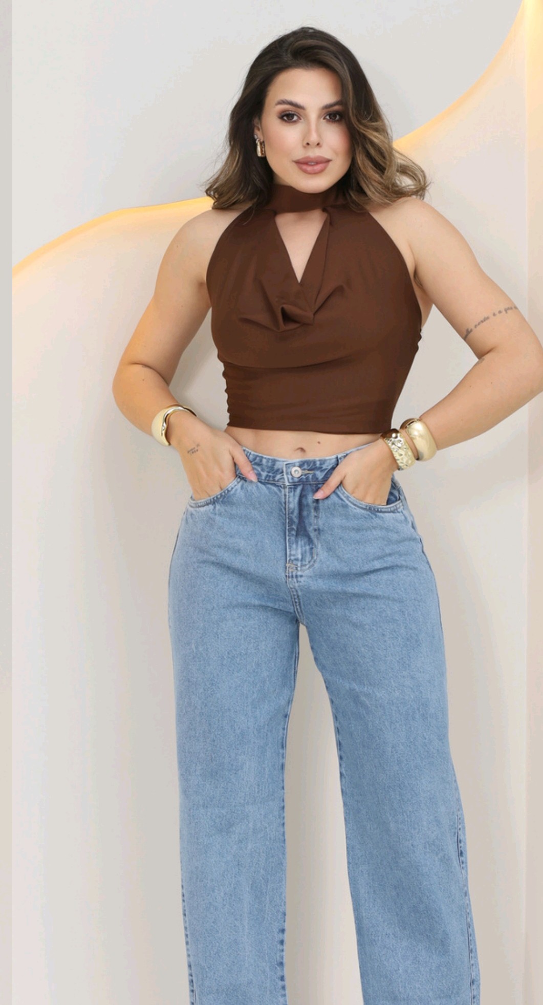 Calça jeans wid leg 