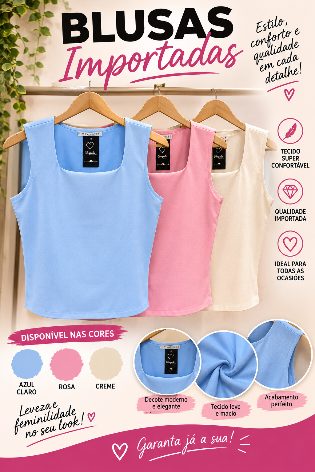 Blusa malha importada 