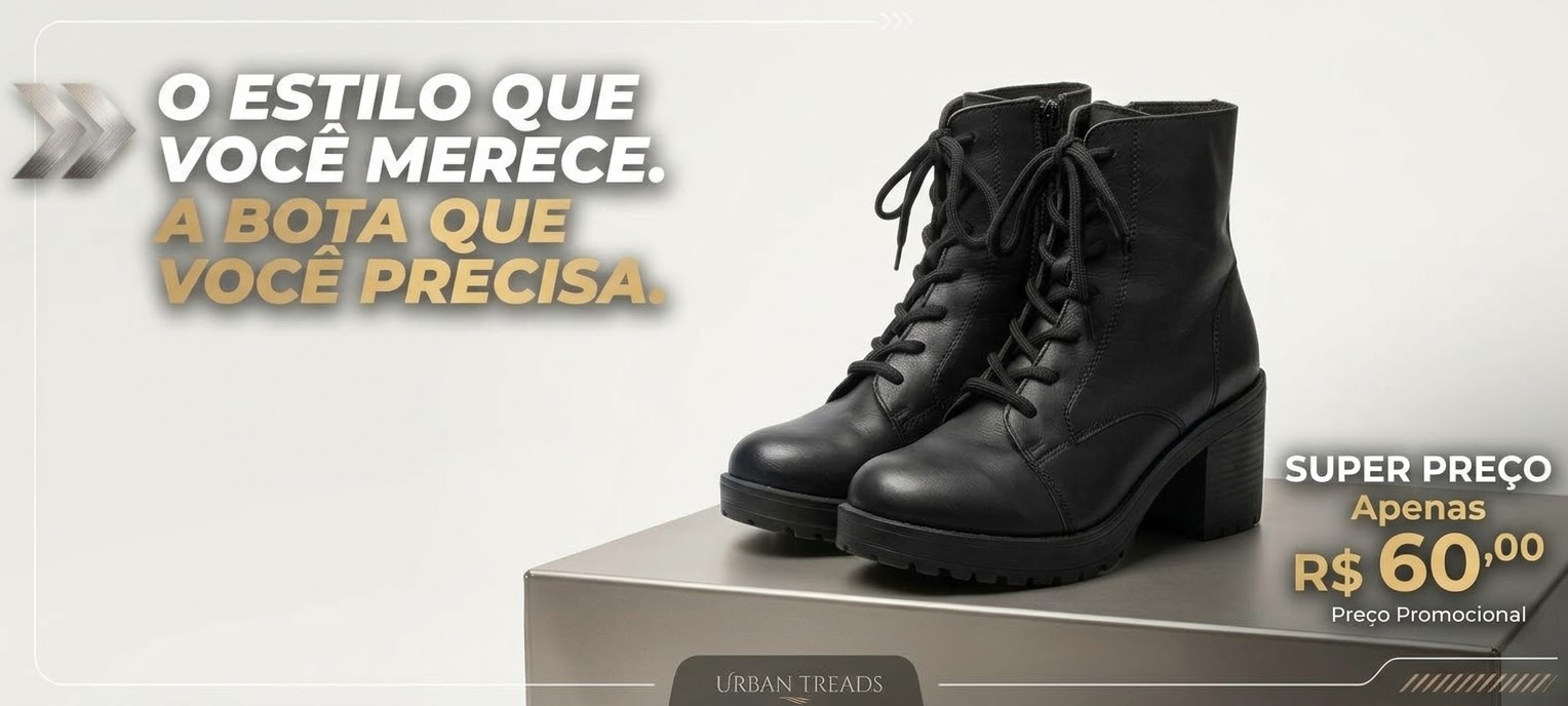 Bota coturno feminina preta com salto bloco
