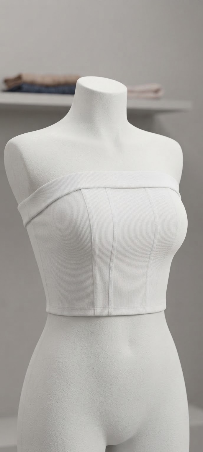 Top corset tomara que caia branco