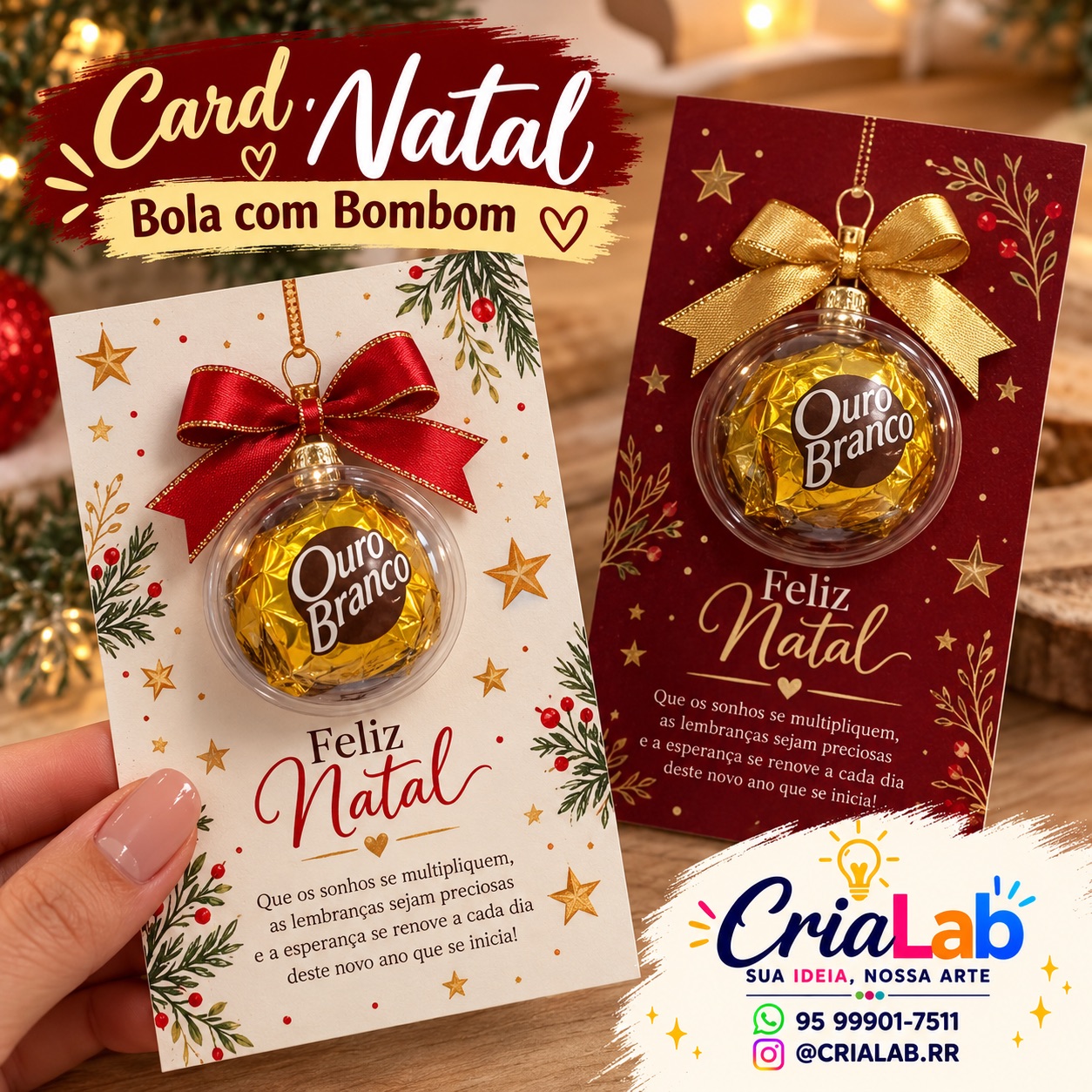Card bola com bombom