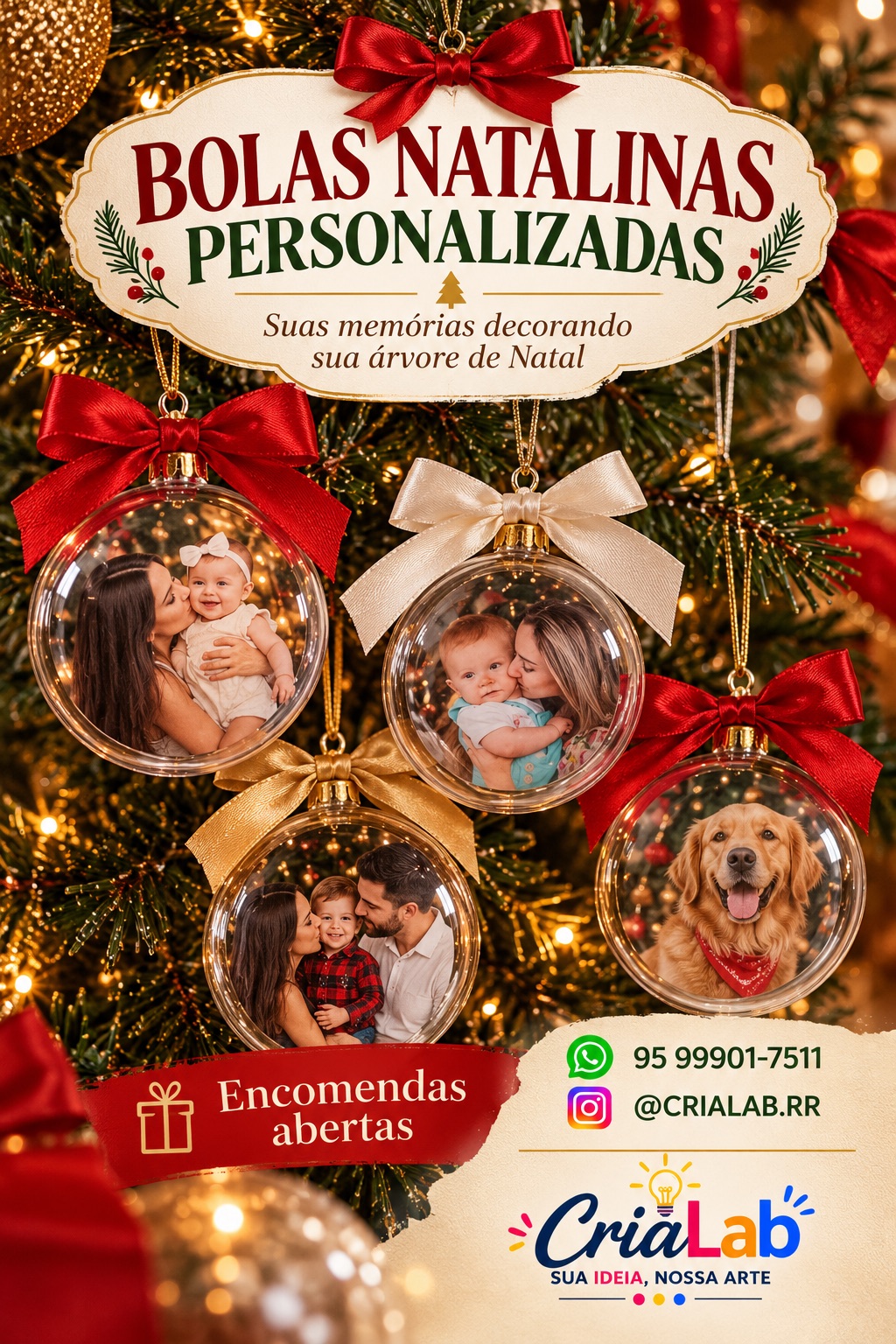 Bolas natalinas personalizadas