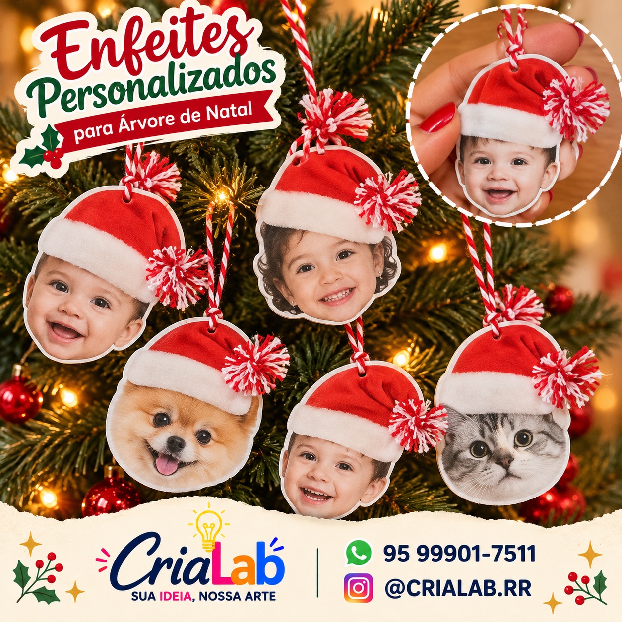Enfeites para árvore de Natal